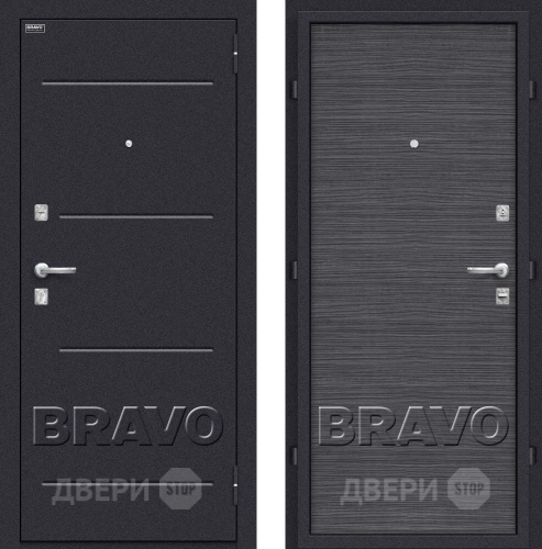 Входная металлическая Дверь Bravo Оптим Кобра Black Wood в Люберцах