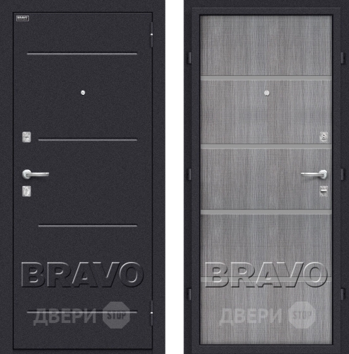 Входная металлическая Дверь Bravo Оптим Лайн Грей в Люберцах