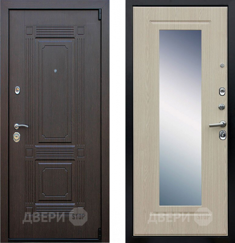 Входная металлическая Дверь АСД Викинг с зеркалом Белёный  дуб в Люберцах