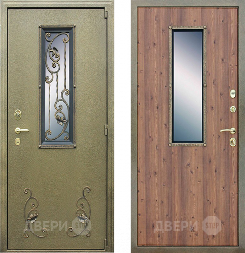 Входная металлическая Дверь АСД с окном и ковкой в Люберцах