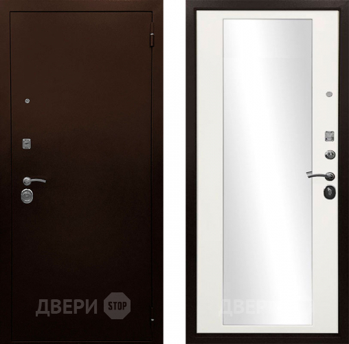 Дверь Ратибор Рим 3К зеркало Белый матовый в Люберцах
