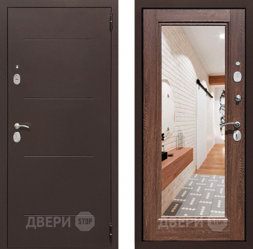 Дверь Престиж 100 с зеркалом Медь/Дуб филадельфия коньяк в Люберцах