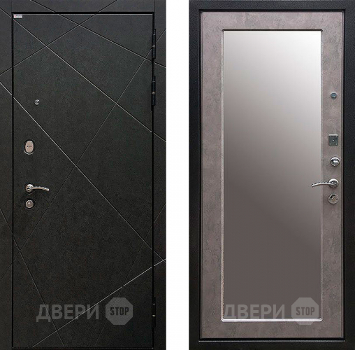 Дверь Ратибор Эстет 3К с зеркалом Бетон светлый в Люберцах