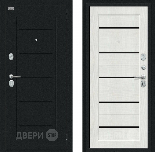 Дверь Bravo Борн Букле черное/Bianco Veralinga в Люберцах
