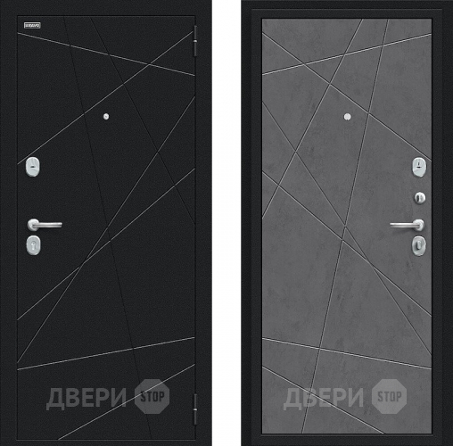 Дверь Bravo Граффити-5 Букле черное/Slate Art в Люберцах