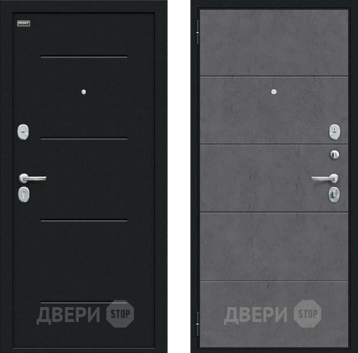 Дверь внутреннего открывания Bravo Граффити-1 Инсайд Букле черное/Slate Art в Люберцах