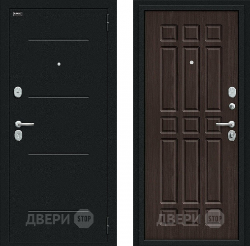 Входная металлическая Дверь Bravo Мило Букле черное/Wenge Veralinga в Люберцах