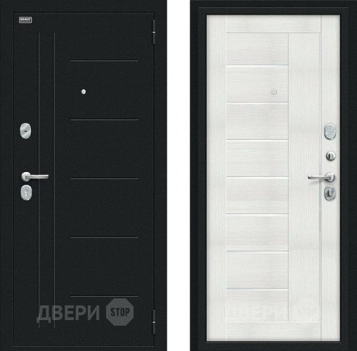 Дверь Bravo Проф Букле черное/Bianco Veralinga в Люберцах