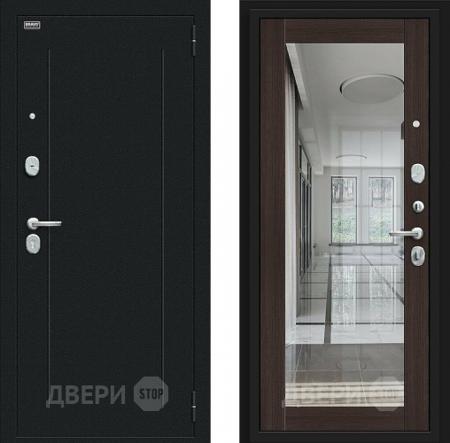 Входная металлическая Дверь Bravo Флэш Букле черное/Wenge Veralinga в Люберцах