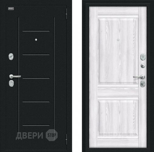 Входная металлическая Дверь Bravo Некст Kale Букле черное/Riviera Ice в Люберцах