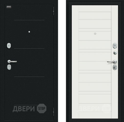 Входная металлическая Дверь Bravo Сити Kale Букле черное/Off-white в Люберцах