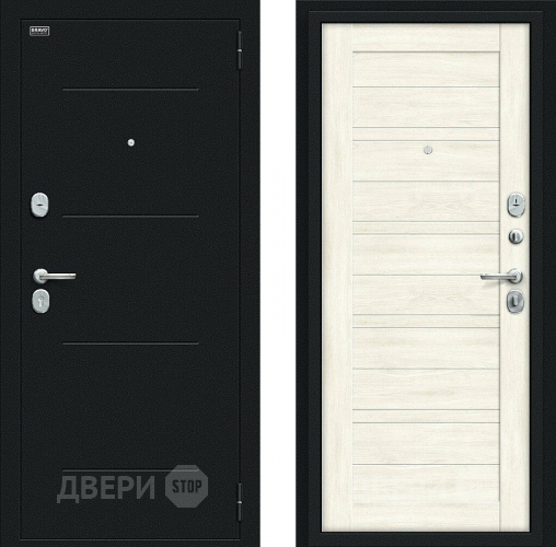 Входная металлическая Дверь Bravo Сити Kale Букле черное/Nordic Oak в Люберцах