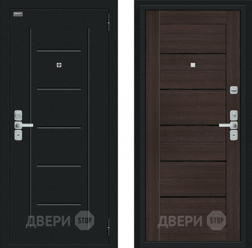 Входная металлическая Дверь Bravo Райт Букле черное/Wenge Veralinga в Люберцах