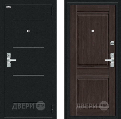 Входная металлическая Дверь Bravo Нео Букле черное/Wenge Veralinga в Люберцах