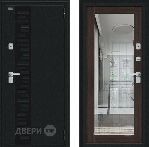 Входная металлическая Дверь Bravo Thermo Флэш Декор Букле черное/Wenge Veralinga в Люберцах