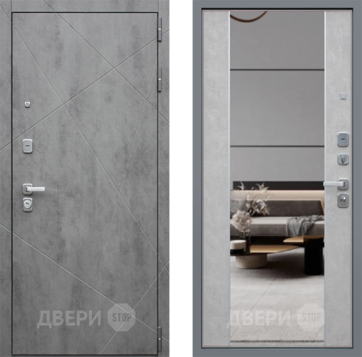 Входная металлическая Дверь АСД Дуэт-Б с зеркалом  в Люберцах