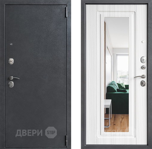 Входная металлическая Дверь Дверной Континент ДК-70 Зеркало Лиственница в Люберцах