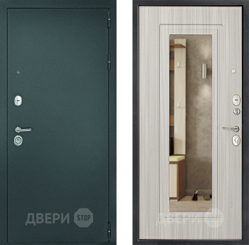 Входная металлическая Дверь Дверной Континент Рубикон Серебро Зеркало Сандал в Люберцах
