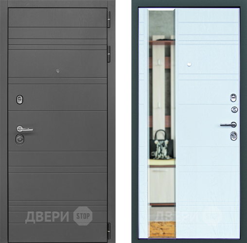 Входная металлическая Дверь Дверной Континент Новелло Белый браш в Люберцах