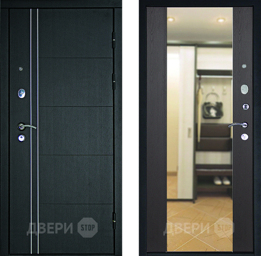 Входная металлическая Дверь Дверной Континент Тепло - Люкс Зеркало Венге в Люберцах