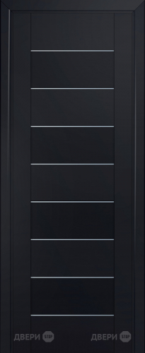 Межкомнатная дверь ProfilDoors 45U черный-матовый частично остекленная (графит) в Люберцах