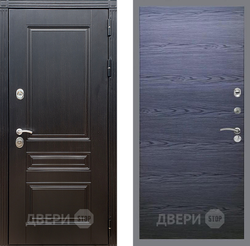 Входная металлическая Дверь Стоп МЕГАПОЛИС Гладкая Дуб тангенальный черный в Люберцах