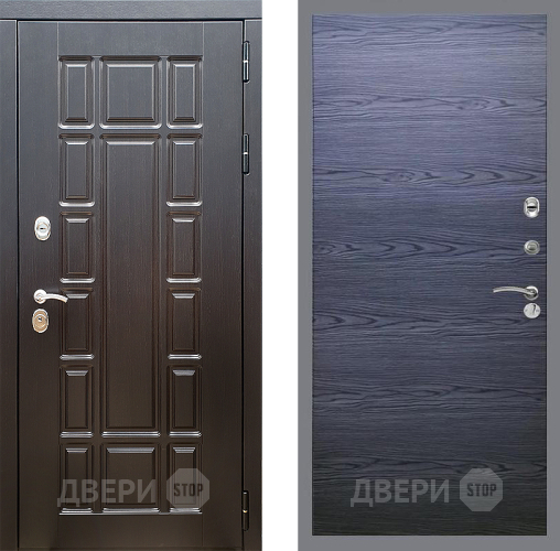 Входная металлическая Дверь Стоп НЬЮ ЙОРК Гладкая Дуб тангенальный черный в Люберцах
