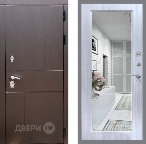 Дверь Стоп УРБАН Зеркало Сандал белый в Люберцах