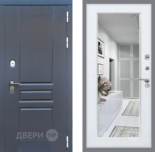 Дверь Стоп ПЛАТИНУМ Зеркало Белый ясень в Люберцах