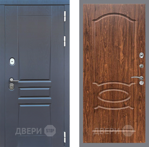 Входная металлическая Дверь Стоп ПЛАТИНУМ ФЛ-128 орех тисненый в Люберцах
