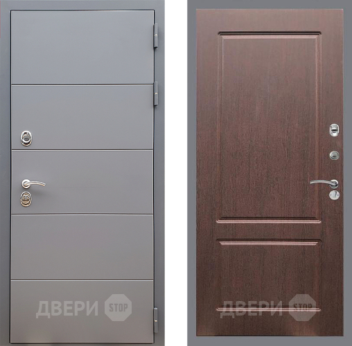 Входная металлическая Дверь Стоп АРТ ГРАФИТ ФЛ-117 Орех премиум в Люберцах