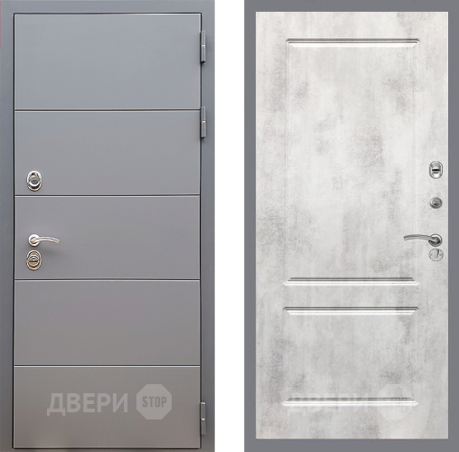 Входная металлическая Дверь Стоп АРТ ГРАФИТ ФЛ-117 Бетон светлый в Люберцах
