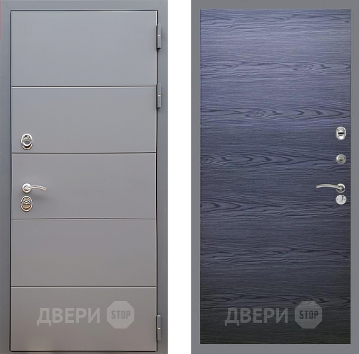 Дверь Стоп АРТ ГРАФИТ Гладкая Дуб тангенальный черный в Люберцах