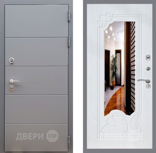Дверь Стоп АРТ ГРАФИТ ЗкркалоФЛ-147 Ясень белый в Люберцах