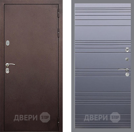 Входная металлическая Дверь Стоп КЛАССИК Медь Лайн Силк титан в Люберцах