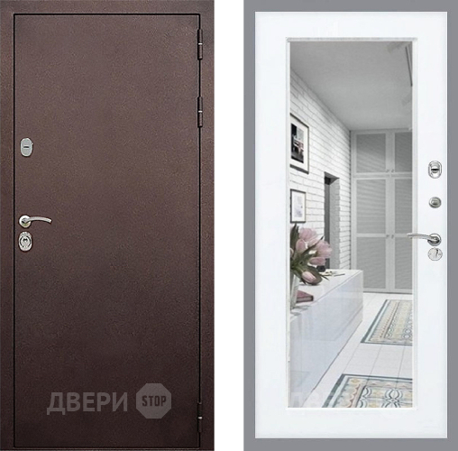 Дверь Стоп КЛАССИК Медь Зеркало Силк Сноу в Люберцах