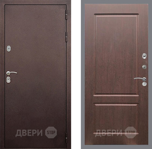 Входная металлическая Дверь Стоп КЛАССИК Медь ФЛ-117 Орех премиум в Люберцах