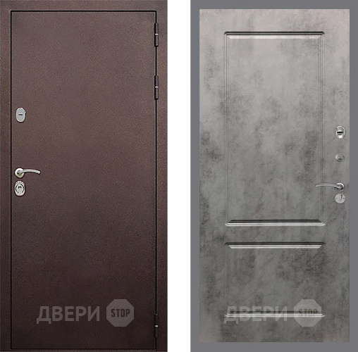 Входная металлическая Дверь Стоп КЛАССИК Медь ФЛ-117 Бетон темный в Люберцах