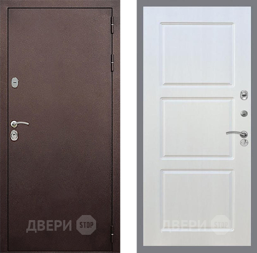 Входная металлическая Дверь Стоп КЛАССИК Медь ФЛ-3 Лиственница беж в Люберцах