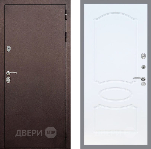 Входная металлическая Дверь Стоп КЛАССИК Медь ФЛ-128 Белый ясень в Люберцах