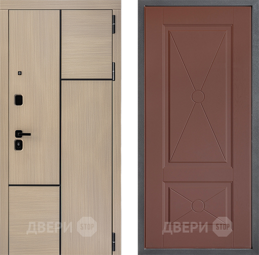 Входная металлическая Дверь Дверной континент ДК-14 ФЛ-617 Ясень шоколадный в Люберцах