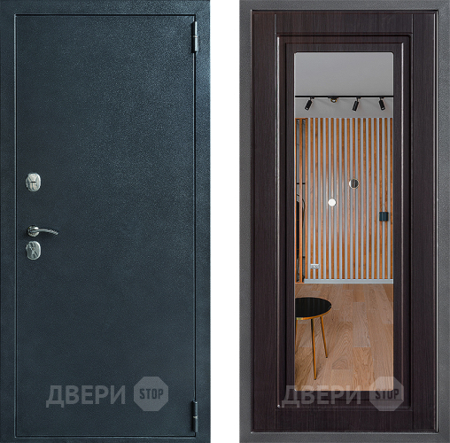 Входная металлическая Дверь Дверной континент ДК-70 Дизайн ФЛЗ Зеркало Венге в Люберцах