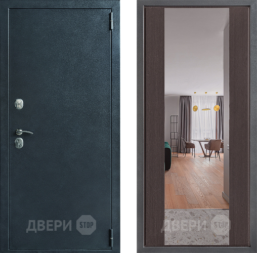 Входная металлическая Дверь Дверной континент ДК-70 Дизайн ФЛЗ-1 Зеркало Венге в Люберцах