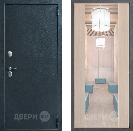 Входная металлическая Дверь Дверной континент ДК-70 Дизайн ФЛЗ-1 Зеркало Капучино в Люберцах