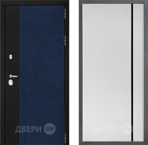 Входная металлическая Дверь Дверной континент ДК-9 ФЛ-757 Черное Стекло Софт милк в Люберцах