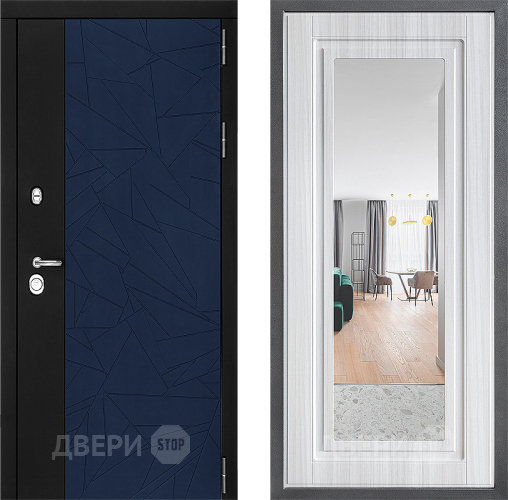 Дверь Дверной континент ДК-9 ФЛЗ Зеркало Сандал белый в Люберцах