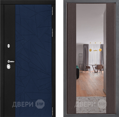 Входная металлическая Дверь Дверной континент ДК-9 ФЛЗ-1 Зеркало Венге в Люберцах