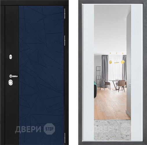 Дверь Дверной континент ДК-9 ФЛЗ-1 Зеркало Белое дерево в Люберцах
