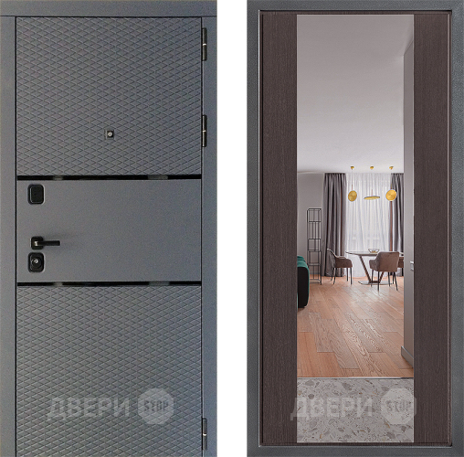 Входная металлическая Дверь Дверной континент Диамант Дизайн ФЛЗ-1 Зеркало Венге в Люберцах