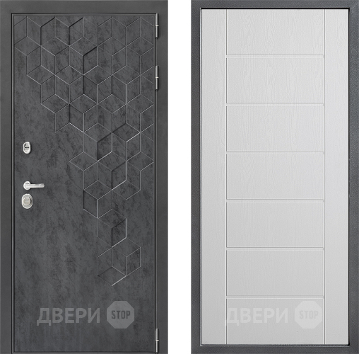 Входная металлическая Дверь Дверной континент ДК-3/713 ФЛ-Лайн Белое дерево в Люберцах